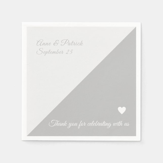 Serviette En Papier Deux tons gris simple (Devant)
