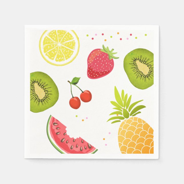 Serviette En Papier Deux tti frutti Papier Napkin Fruit Anniversaire F (Devant)