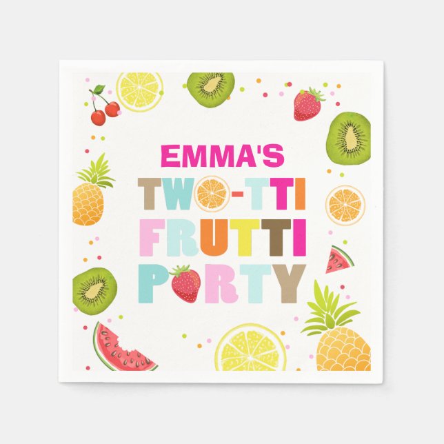 Serviette En Papier Deux tti frutti Papier Napkin Fruit Anniversaire F (Devant)