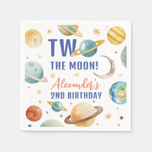 Serviette En Papier Deux vers la Lune 2e Anniversaire Fête Espace Gala