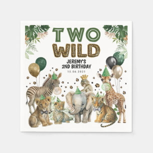 Serviette En Papier Deux Wild Boy 2e anniversaire Safari Party Animaux