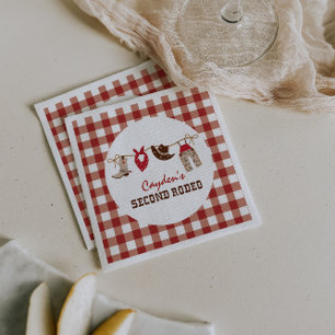 Serviette En Papier Deuxième Rodéo Cow-boy occidental 2e Anniversaire