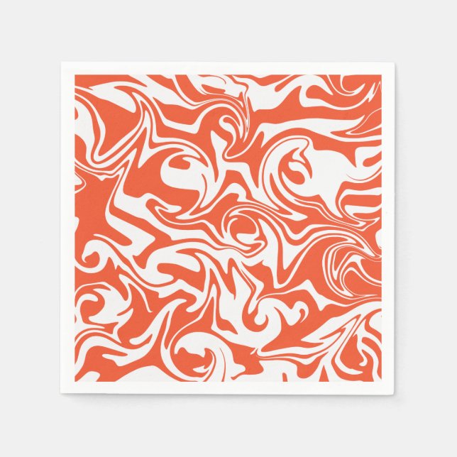 Serviette En Papier Déversement - Orange et blanc (Devant)