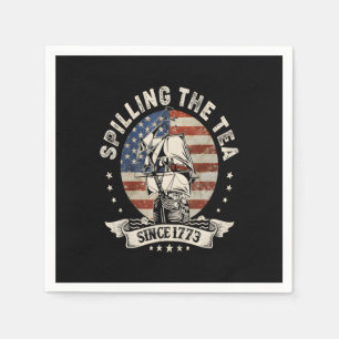 Serviette En Papier Déverser Le Thé Depuis 1773 4 juillet patriotique
