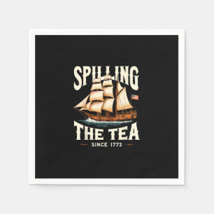 Serviette En Papier Déverser Le Thé Depuis 1773 4 juillet Retro USA