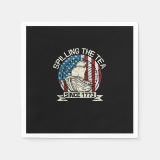 Serviette En Papier Déverser Le Thé Depuis 1773 Patriotic Tea Party Ju