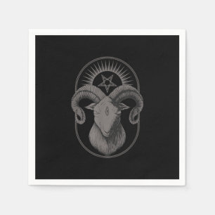 Serviette En Papier Devil Goat Pentagram Baphomet Satan Occult Satanic