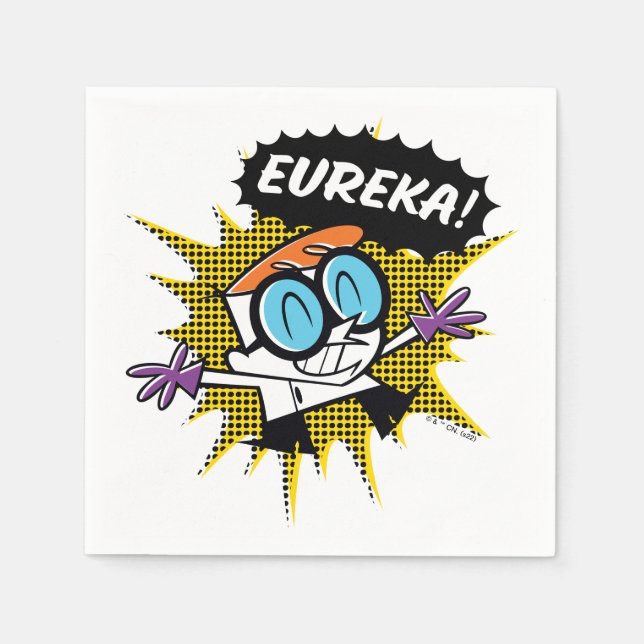 Serviette En Papier Dexter "Eureka!" Halftone Callout Graphic (Devant)