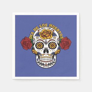 Serviette En Papier Dia de los Muertos Crâne à sucre