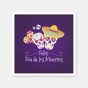 Serviette En Papier Dia de los Muertos Napkin