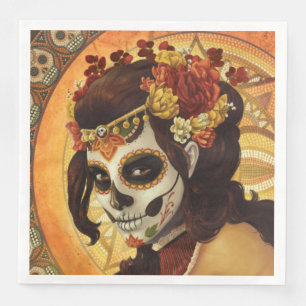 Serviette En Papier Dia De Los Muertos Throw Pillow