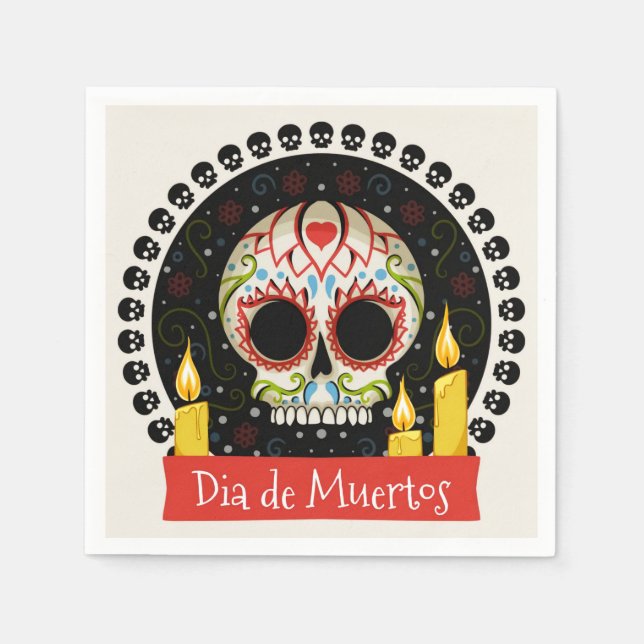 Serviette En Papier Dia De Muertos (Devant)