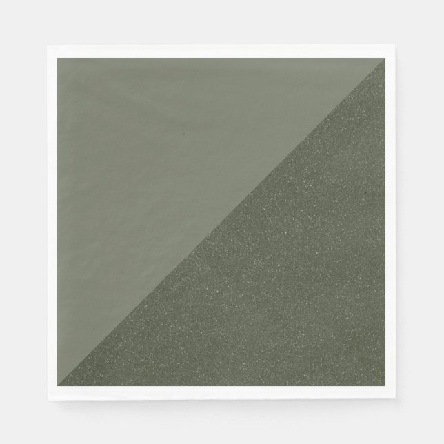 Serviette En Papier Diagonal Split Moss Green Napkin (Devant)
