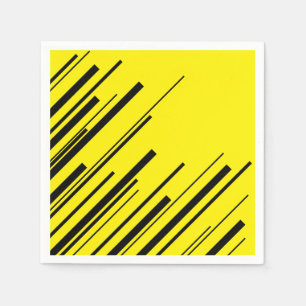 Serviette En Papier Diagonales en jaune et noir