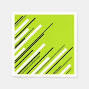 Serviette En Papier Diagonales - Vert citron vert