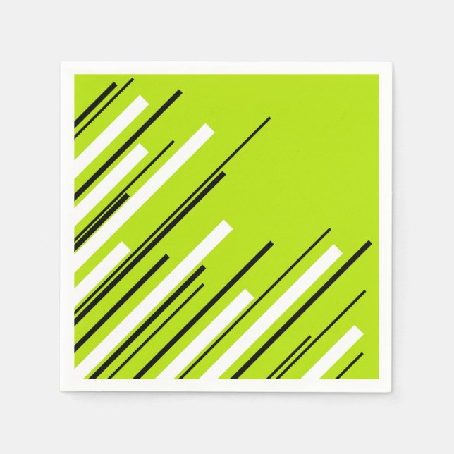 Serviette En Papier Diagonales - Vert citron vert (Devant)