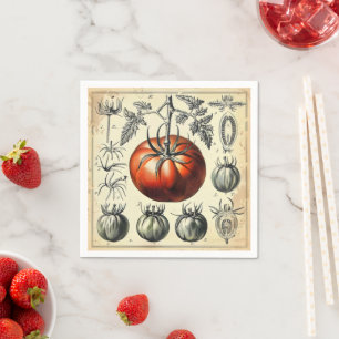 Serviette En Papier Diagramme tomate Vintage