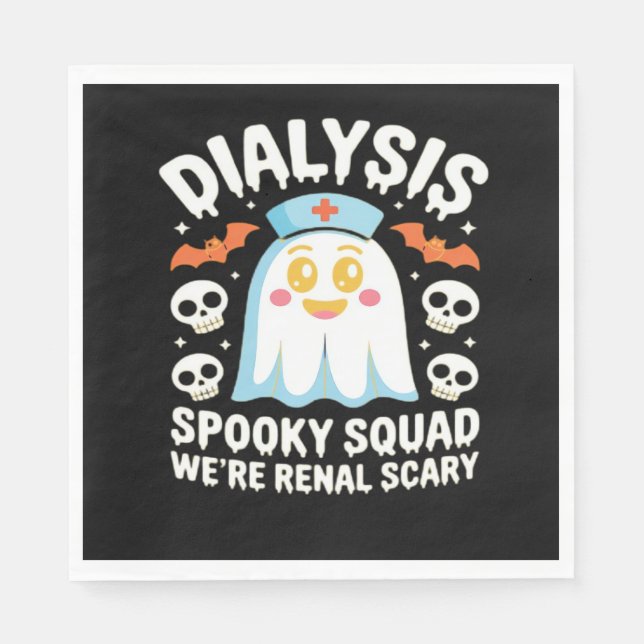 Serviette En Papier Dialyse Néphrologie Infirmière Cute Halloween Éffr (Devant)