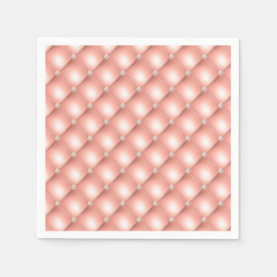 Serviette En Papier Diamant Matelassé Rose Doré Luxueux Rose Clair