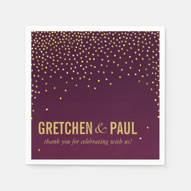 Serviette En Papier Diamants dans le Sky Cocktail Party | aubergine (Devant)