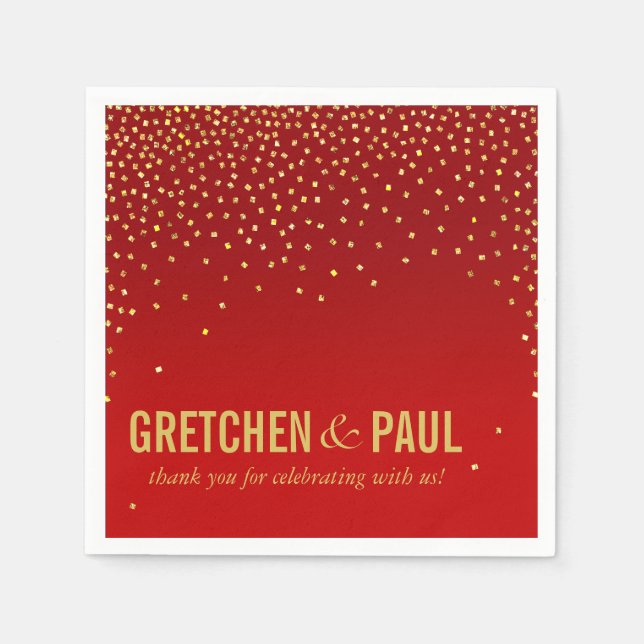 Serviette En Papier Diamants dans le Sky Cocktail Party | rouge (Devant)