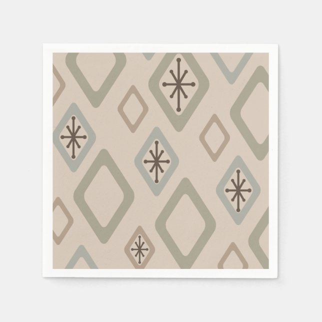 Serviette En Papier Diamants du milieu du siècle Neutres souples (Devant)