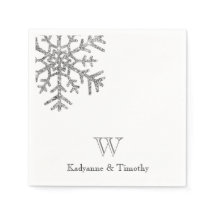 Diamond Flocon de neige Mariage d'hiver Monogramme