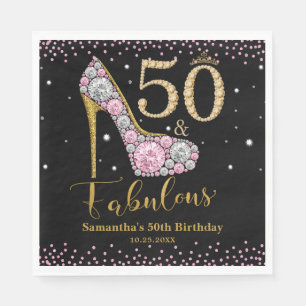 Serviette En Papier Diamond Parties scintillant Cinquante et fabuleux 