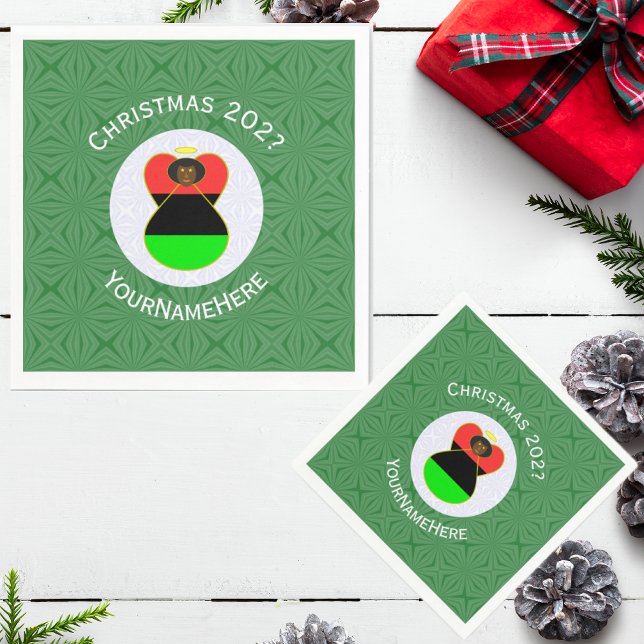 Serviette En Papier Diaspora africaine Angel Noël Drapeau personnalisé (Créateur téléchargé)