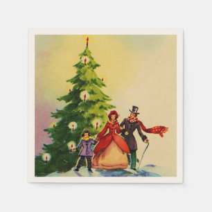 Serviette En Papier Dickens style Christmas Illustration
