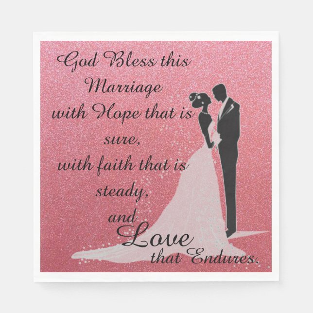 Serviette En Papier Dieu bénisse ce mariage (Devant)