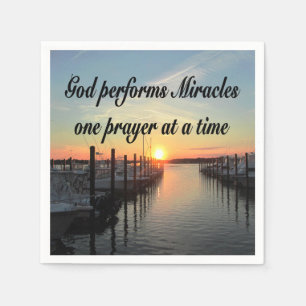 SERVIETTE EN PAPIER DIEU FAIT DES MIRACLES UNE PRIÈRE À LA FOIS