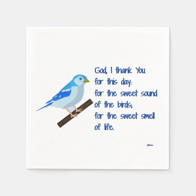 Serviette En Papier Dieu je Merci pour ce jour (Devant)