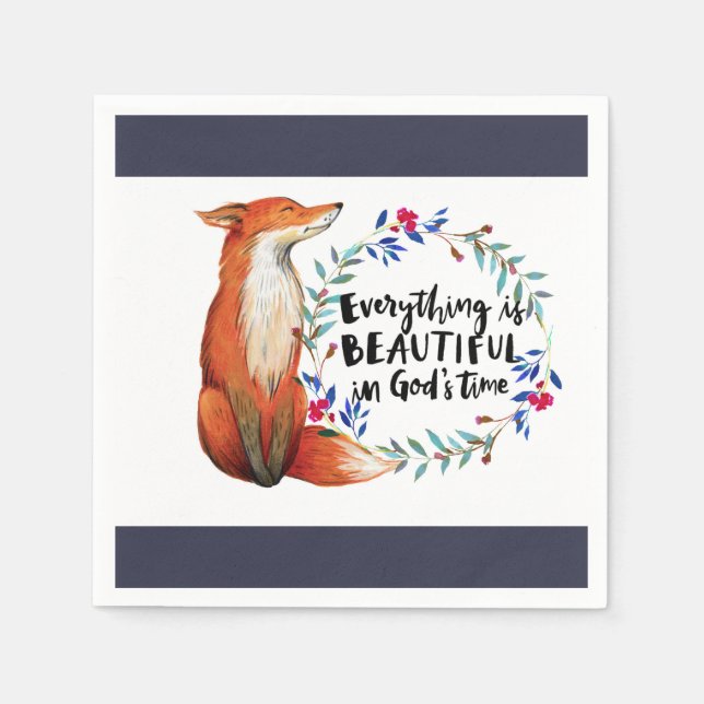 Serviette En Papier dieux temps renards (Devant)