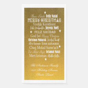 Serviette En Papier Différentes langues de Joyeuses serviettes de Noël