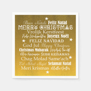 Serviette En Papier Différentes langues de Joyeux Noël