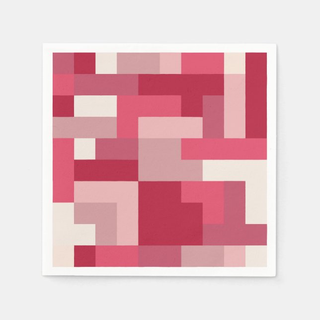 Serviette En Papier Différentes nuances de rouge abstrait (Devant)