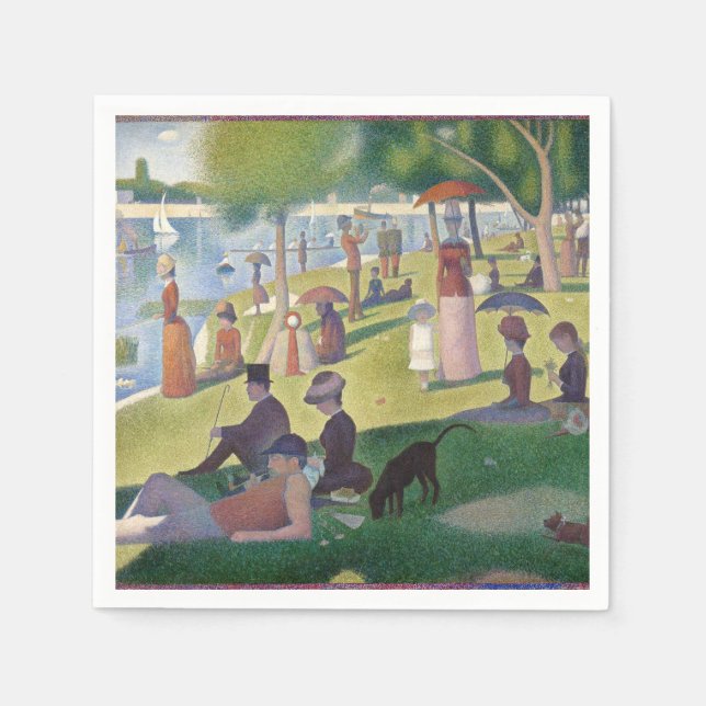 Serviette En Papier Dimanche sur La Grande Jatte Seurat Peinture (Devant)