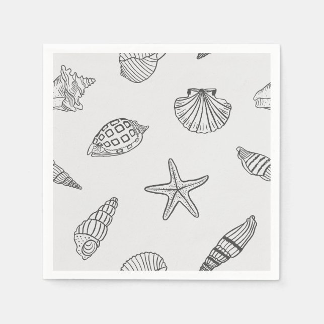 Serviette En Papier Din côtier gris océanique (Devant)