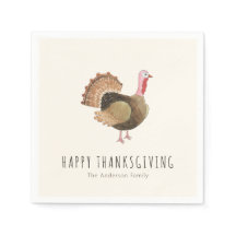 Dinde aquarelle rustique pour Thanksgiving