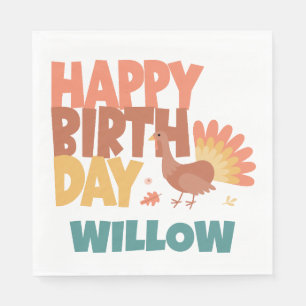 Serviette En Papier Dinde de Thanksgiving Coc Coc Joyeux Anniversaire