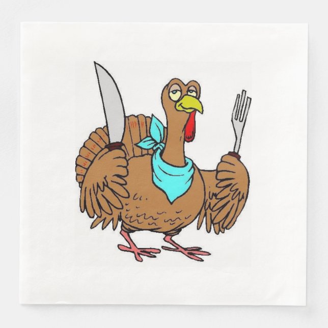 Serviette En Papier Dinde drôle de Thanksgiving (Devant)