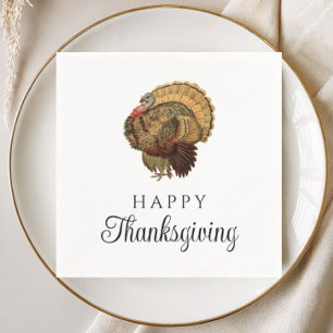 Serviette En Papier Dinde élégante vintage Joyeux Thanksgiving