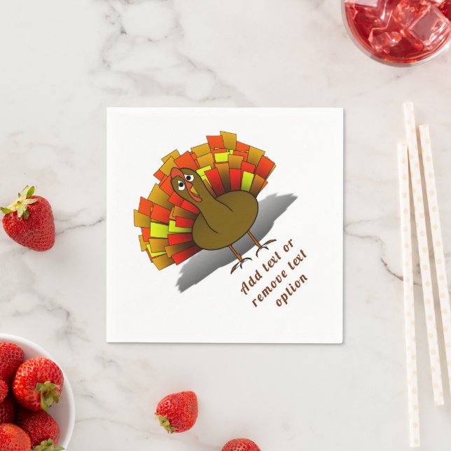 Serviette En Papier Dinde inquiète de Thanksgiving  (En situation)
