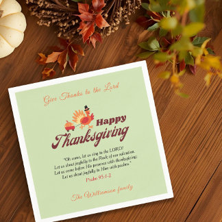 Serviette En Papier Dinde mignonne de Thanksgiving | Chantons au Seign