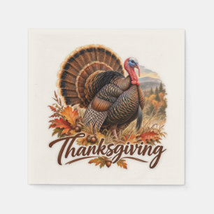 Serviette En Papier Dindon sauvage de Thanksgiving