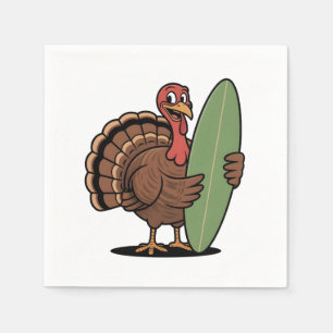Serviette En Papier Dindon surfboard Surfing dindon Thanksgiving Mer