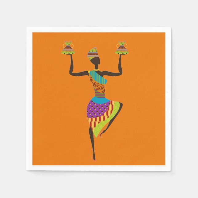 Serviette En Papier Dîner africain (Devant)