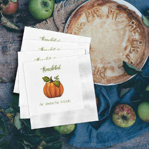 Serviette En Papier Dîner Amical Citrouille Merci