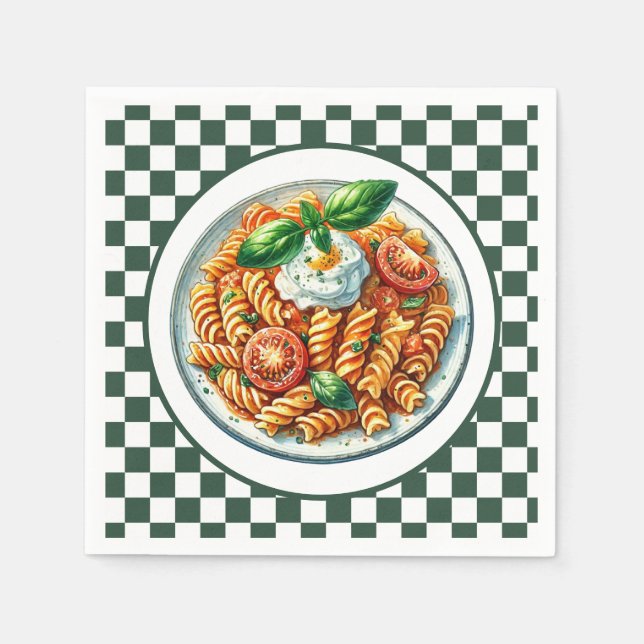 Serviette En Papier Dîner aux pâtes en spirale (Devant)